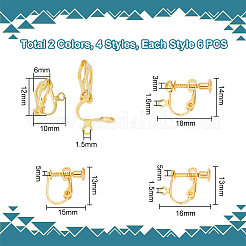48 paio di orecchini a clip in ottone in 8 stili&nbsp;KK-UN0001-63