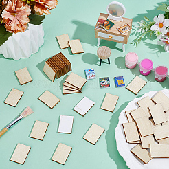 50 Stück selbstklebendes Mini-Holzbuch (leer)&nbsp;DIY-PH0036-06
