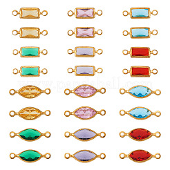 60 шт. 12 стиля латунные подвески-коннекторы из стекла k9&nbsp;KK-TA0003-13