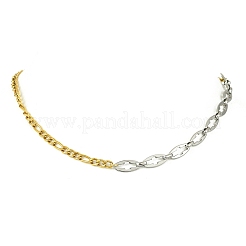 Collane da donna a catena mista in acciaio inossidabile 304 bicolore&nbsp;NJEW-JN06254