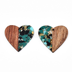 Подвески из прозрачной смолы и ореха&nbsp;RESI-TAC0017-73-A02