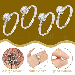 40 шт. регулируемые кольца из сплава со стразами для женщин&nbsp;RJEW-SP0001-02P