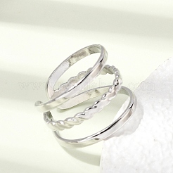 Anillos abiertos para puños de acero inoxidable 304&nbsp;RJEW-P188-02G-P