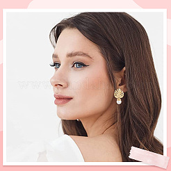 4 пара латунных сережек-гвоздиков&nbsp;KK-BBC0019-95B