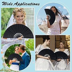 Складной веер из пластика и полиэстера&nbsp;AJEW-DR0002-43
