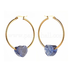 Orecchini di perle di sodalite naturale a cuore per donna ragazza&nbsp;EJEW-JE04638-05
