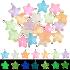 42шт 7 цвета светящиеся прозрачные подвески из смолы&nbsp;RESI-SP0001-38