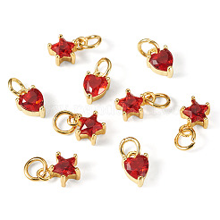 12 pièce 2 styles de breloques en laiton micro pavées en zircone cubique&nbsp;KK-TA0008-70G