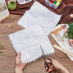 Tissu polyester en fausse fourrure de lapin&nbsp;DIY-WH0504-258D