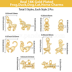 10шт 5 стиля латунные подвески&nbsp;KK-BBC0022-98