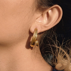 Pendientes de botón de acero inoxidable 304&nbsp;EJEW-A161-01G