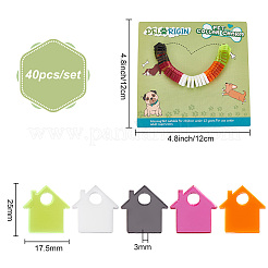 40 Stück 5 Farben transparente leere Acryl-Hundemarke&nbsp;PALLOY-AB00047