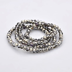 Полуженые граненые стеклянные бусы из гальки&nbsp;GLAA-A024C-HP04