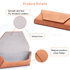 4 шт. 4-цветный чехол для очков из искусственной кожи pu&nbsp;AJEW-OC0002-88