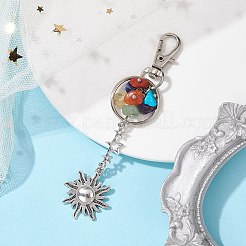 7 Chakra-Edelsteinsplitter-Anhänger aus Legierung&nbsp;KEYC-JKC00698-02
