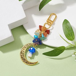 Подвески из сплава «полая луна» и грибы лэмпворк&nbsp;HJEW-JM01612-04