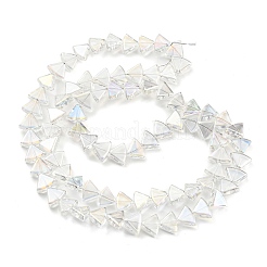 Прозрачные стеклянные бусины с гальваническим покрытием ab&nbsp;EGLA-G037-08A-AB01