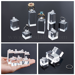 7 juego de soportes elevadores para exhibición de anillos de acrílico de 7 tamaños&nbsp;ODIS-WH0099-256A