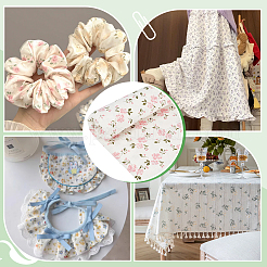 Tissu en coton à motif de fleurs&nbsp;DIY-WH0504-985E