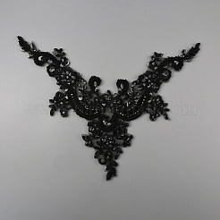 Ручное шитье цветочный узор горный хрусталь костюм аппликации&nbsp;PATC-WH0009-08B