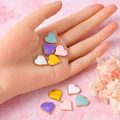 10шт 5 цвета сплава эмалевые подвески&nbsp;ENAM-YW0002-07