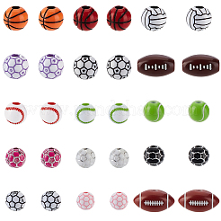 300pcs 15 styles de perles acryliques de style artisanal&nbsp;MACR-PA0001-50
