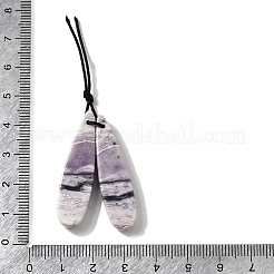 Подвески из натурального фиолетового малахита&nbsp;G-L617-G04-10x40mm