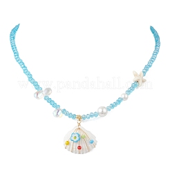 Подвеска из натуральной морской ракушки&nbsp;NJEW-TA00222