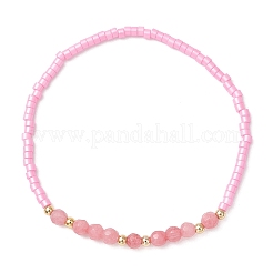 Браслеты из стеклянного бисера и окрашенного натурального белого нефрита для женщин&nbsp;BJEW-MZ00311-02