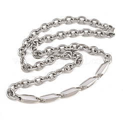 Цепочки-цепочки из нержавеющей стали 304 с ромбовидными звеньями для мужчин и женщин&nbsp;NJEW-G186-01P-01