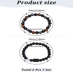 Bracelets extensibles naturels de pierres précieuses mélangées&nbsp;BJEW-LP0001-25I