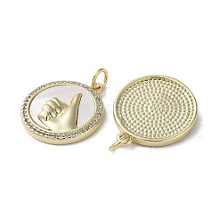 Подвески из латуни с микро-паве на тему жеста и циркония&nbsp;KK-G485-18B-G