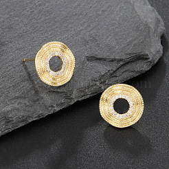 Messing Micro Pave klare Zirkonia Ohrstecker&nbsp;WGCEDD0-01