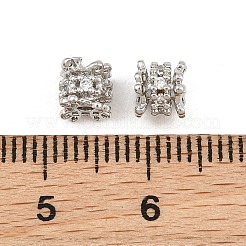 Laiton micro pavé de perles de zircone cubique claires&nbsp;CU-CBAF1EE-07A-P