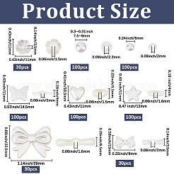 590 шт. бусины и колпачки из АБС-пластика с имитацией жемчуга&nbsp;DIY-PA0001-02