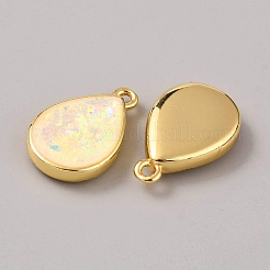 Подвески из латунной смолы с имитацией опала&nbsp;LS-KK-WH0054-67G