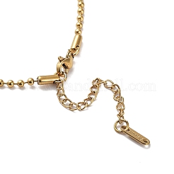 Ионное покрытие (ip) 304 нержавеющая сталь шариковая цепочка ожерелье&nbsp;LS-NJEW-D045-03G