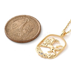 Латунные прозрачные кубические циркониевые подвески ожерелья для женщин&nbsp;LS-NJEW-B121-01G-04