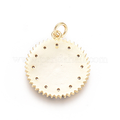 Pendenti in zirconi cubici trasparenti micro pavimentati in ottone dorato&nbsp;ZIRC-L085-31B-G