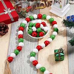 300шт 3 цвета окрашенные бусины из натурального дерева&nbsp;WOOD-SZ0001-05