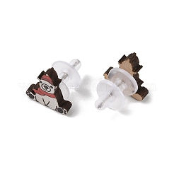 Pendientes de madera con temática navideña&nbsp;EJEW-U016-06P-02