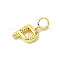 Покрытие стойки латунь с АБС-пластиком жемчуг европейские подвески&nbsp;KK-G501-02P-G