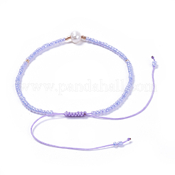Bracciali di perline intrecciati con filo di nylon regolabile&nbsp;BJEW-JB04375-02