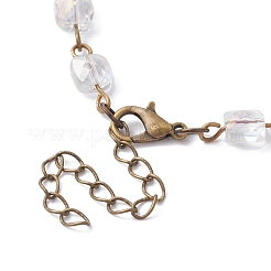 Realizzazione di braccialetti con catena a maglie quadrate con perline di vetro sfaccettato&nbsp;AJEW-JB01150-51