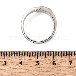 Bagues en acier inoxydable 304 micro pavé de zircones cubiques pour femmes&nbsp;RJEW-K316-06P