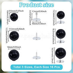 48 шт. 3 стиля пластиковые жемчужины без пришивания кнопок&nbsp;FIND-NB0006-78A