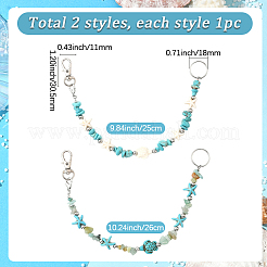 2 шт. 2 стиля подвесные украшения из синтетической бирюзы на тему океана&nbsp;HJEW-SC0002-28A