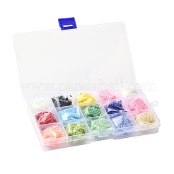 Perline di vetro 180g 15 colori&nbsp;SEED-JQ0003-01B-3mm