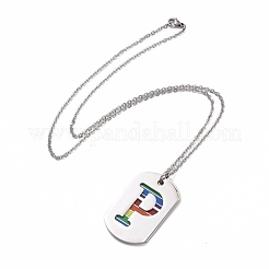 Collane con ciondolo in acciaio inossidabile stile pride 201&nbsp;NJEW-F288-04A-P