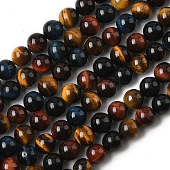 Природных тигровый глаз бисер нитей&nbsp;X-G-F173-14-10mm